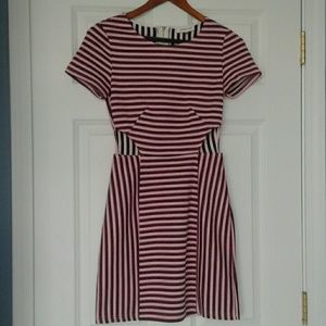 Pink, Black & White Striped Sugar+Lips Dress